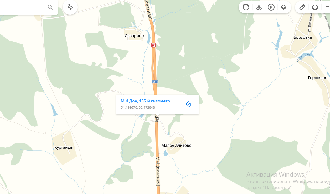 Участки на первой линии трасса Дон М-4 со съездами продажа аренда Деревня Малое Алитово 5. 155 км Ново Каширского шоссе.PNG